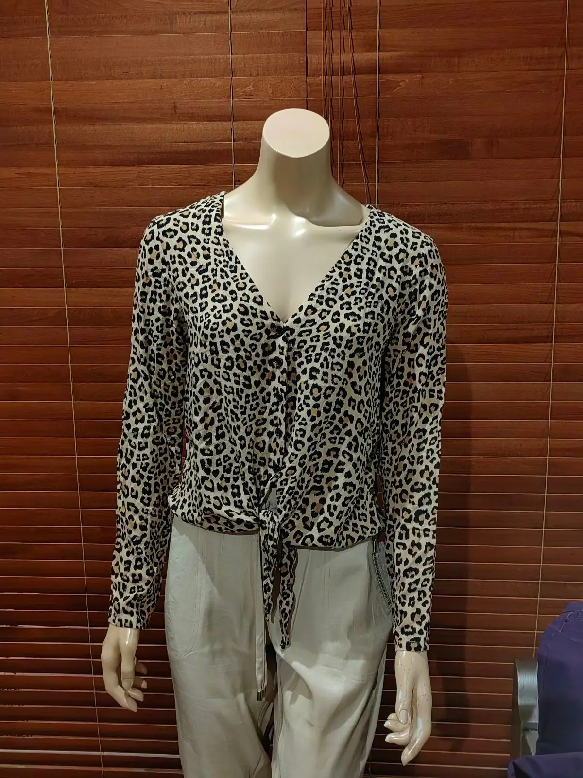 H&M H&M Leopard Print Button-Up Top