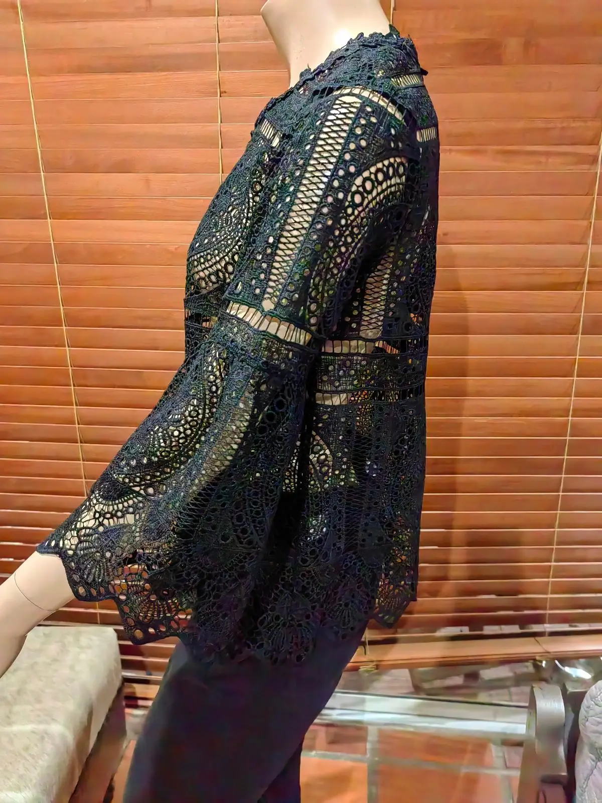 Poetry Black Lace Top Size 8
