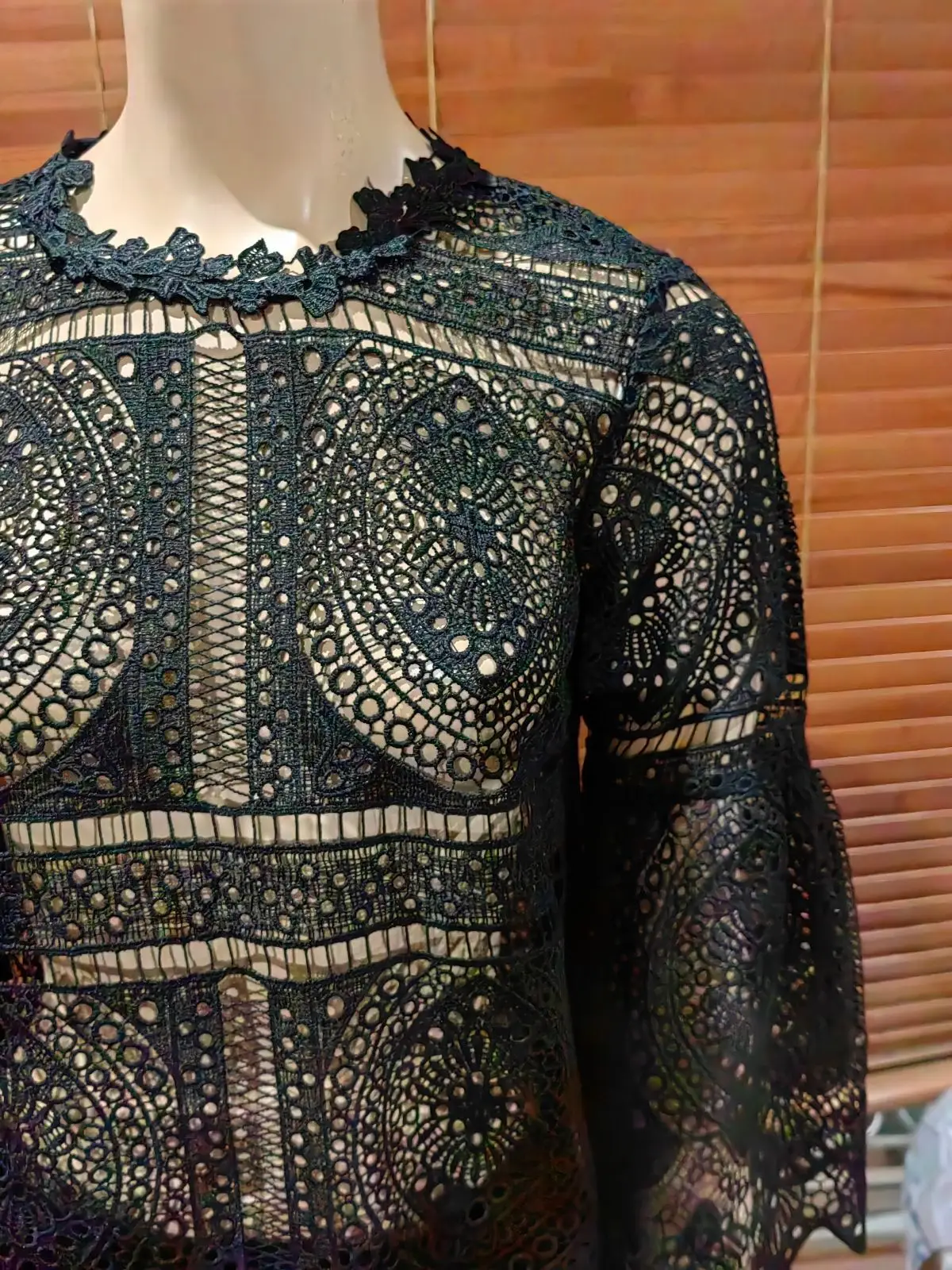 Poetry Black Lace Top Size 8