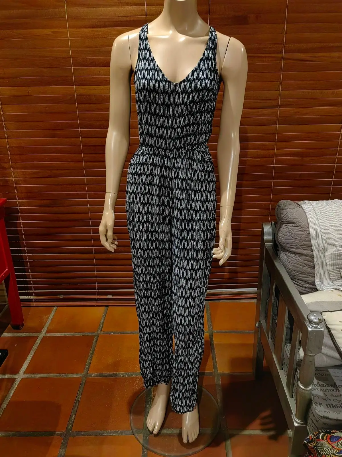 H&M H&M Black and White Patterned Jumpsuit