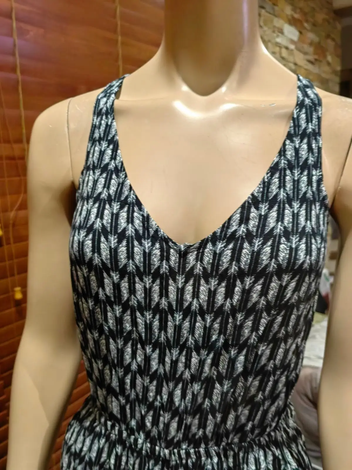 H&M Black and White Patterned Jumpsuit