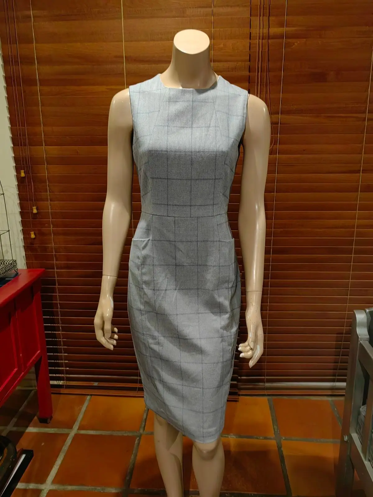 Zara Zara Grey Checkered Dress