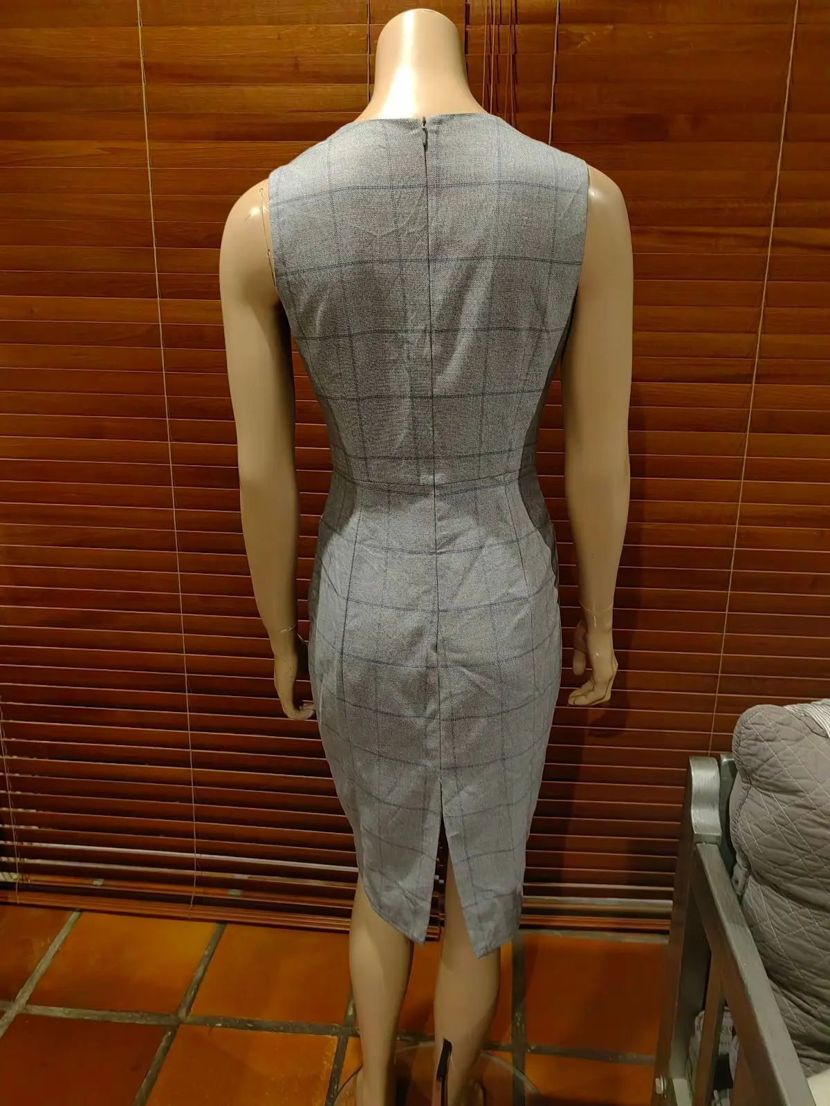 Zara Grey Checkered Dress