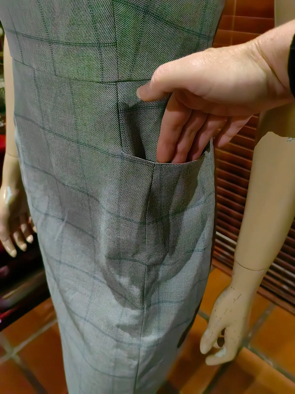 Zara Grey Checkered Dress