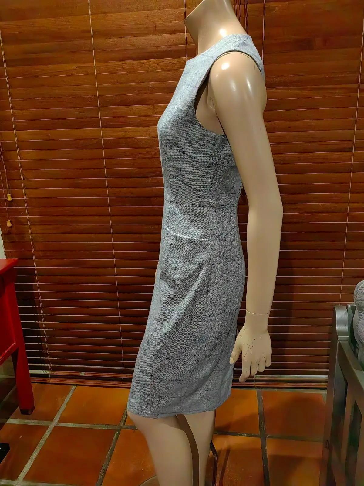Zara Grey Checkered Dress