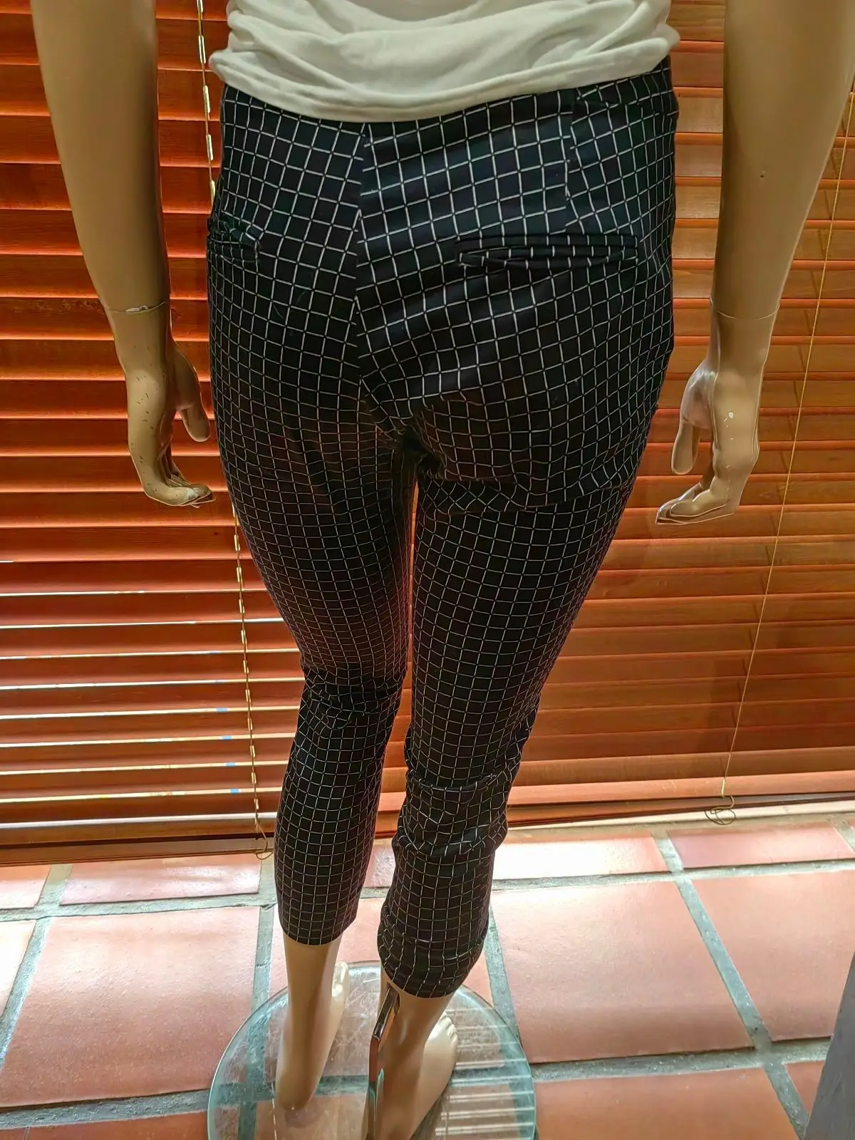 Zara Black and White Checkered Pants