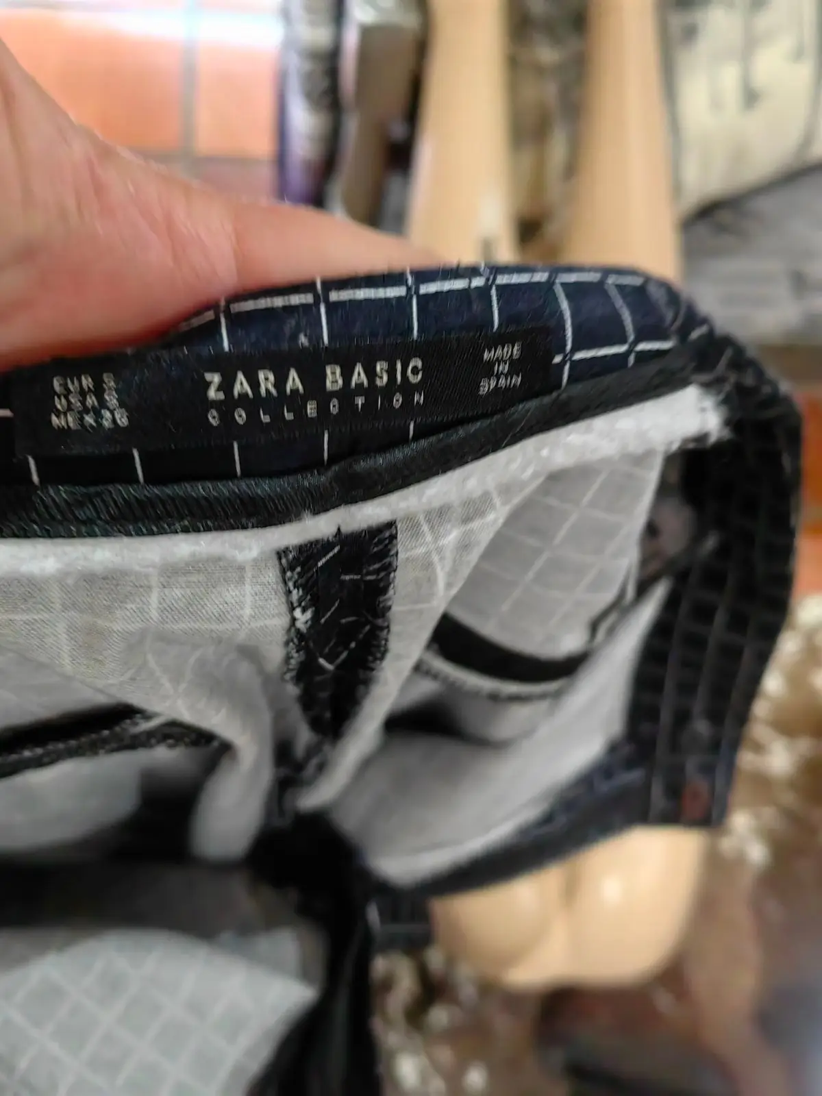 Zara Black and White Checkered Pants