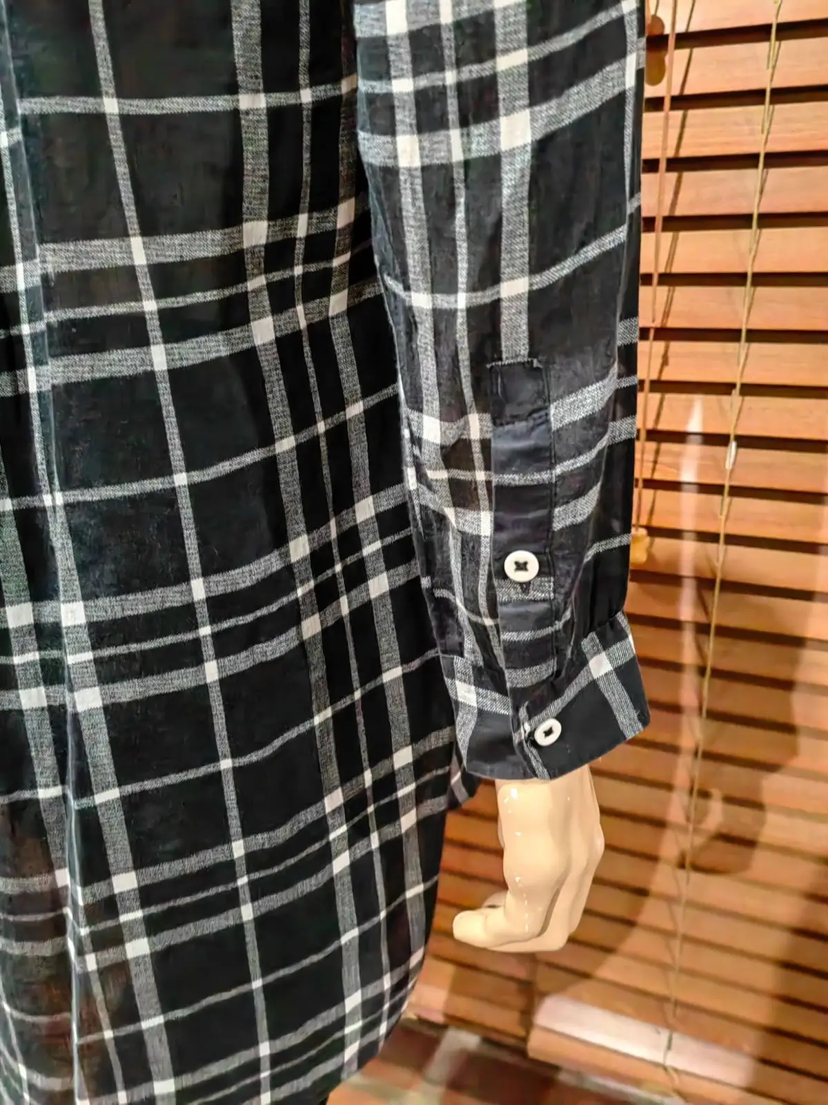 Woolworths Black and White Plaid Shirt