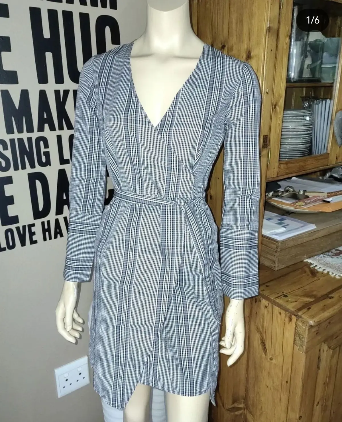 Woolworths Woolworths Checkered Wrap Dress
