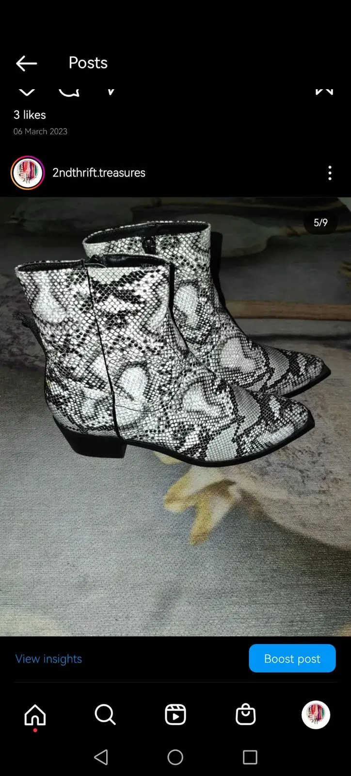 Snake Print Ankle Boots