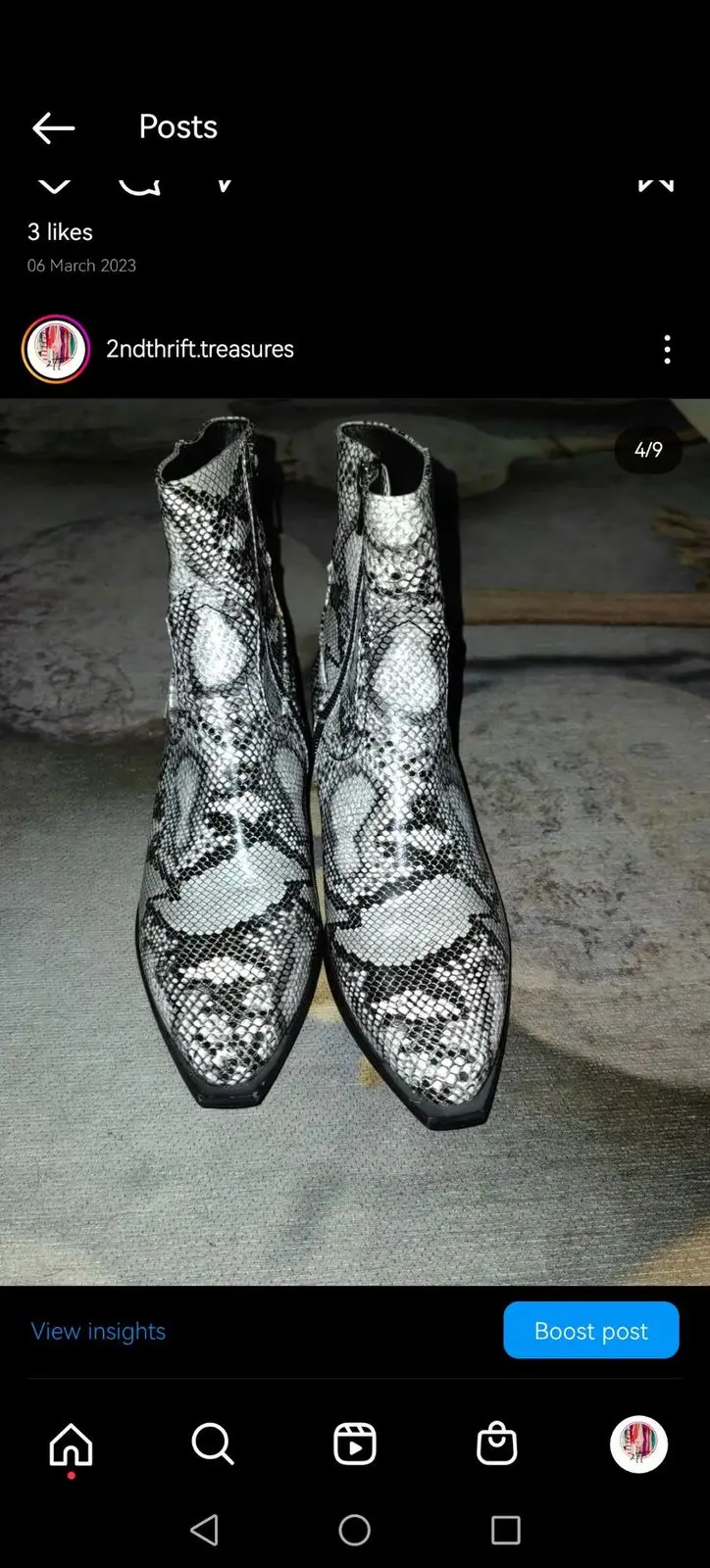 Snake Print Ankle Boots