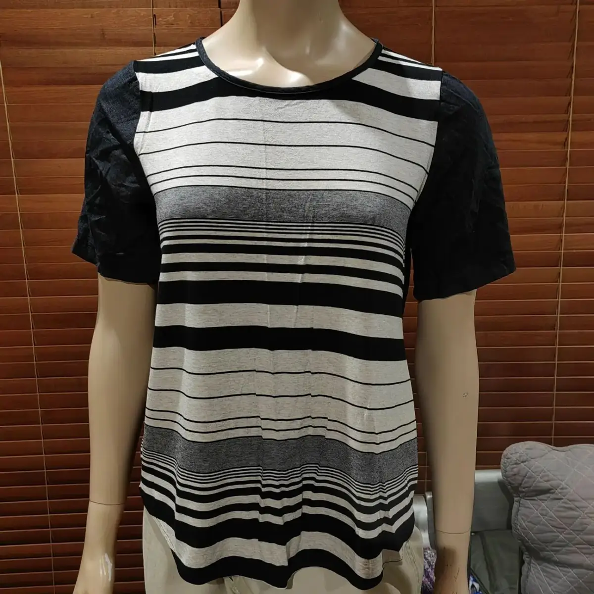 CoRuan Striped Short-Sleeve Top