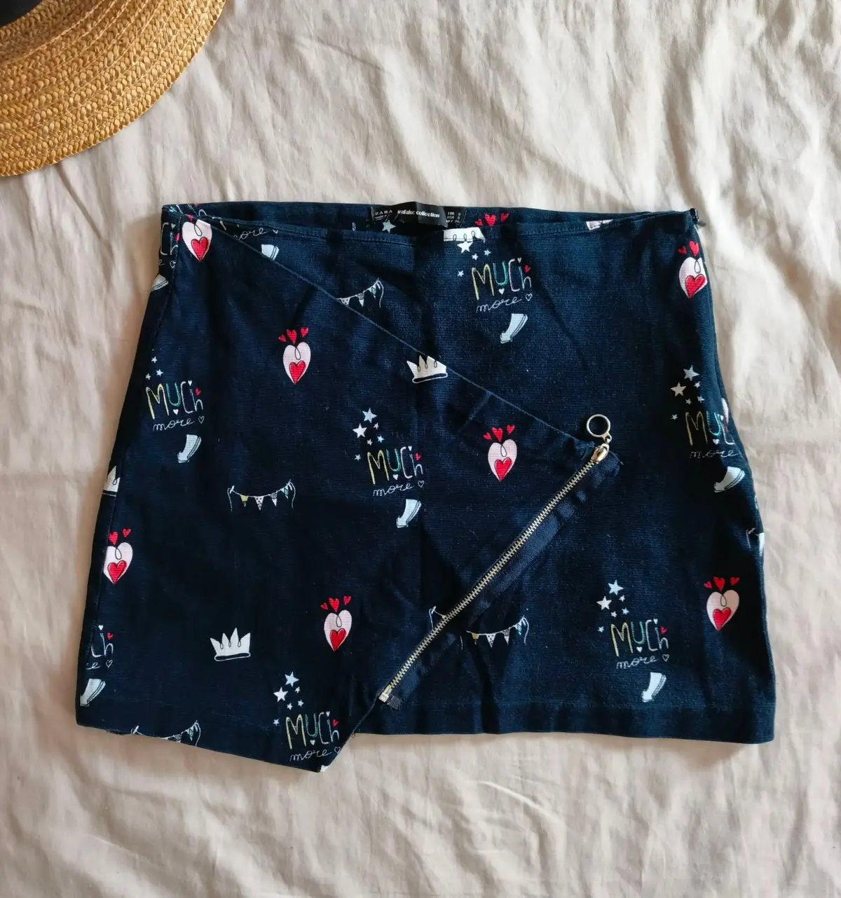 Zara Zara Navy Printed Skirt