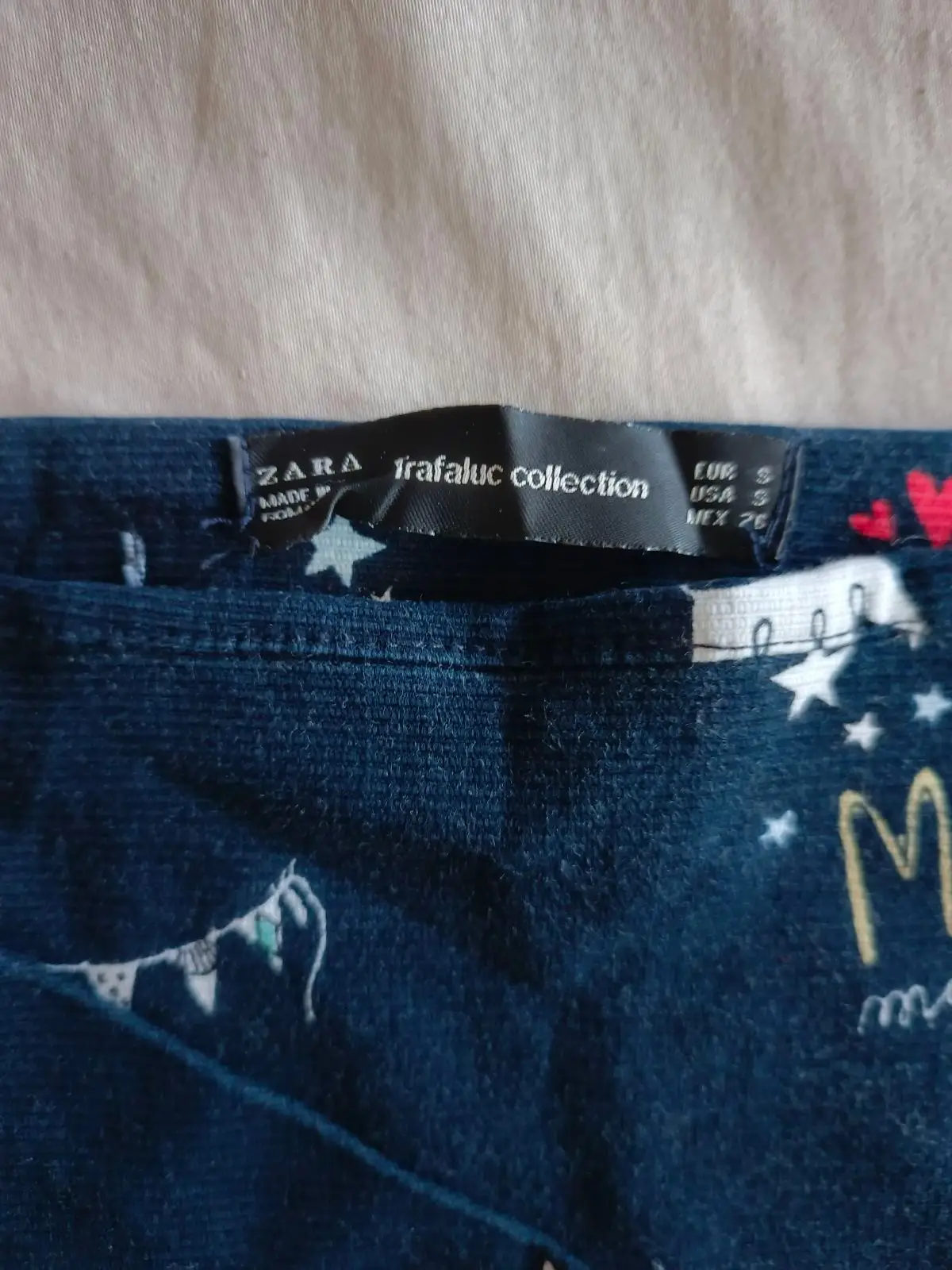 Zara Navy Printed Skirt