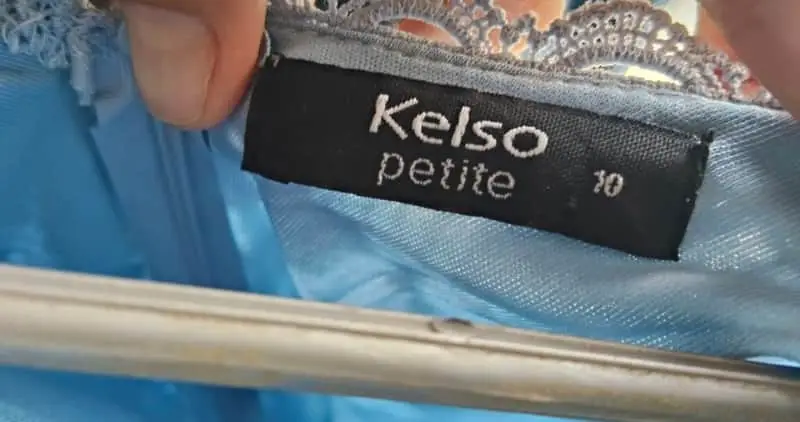 Kelso Petite Size 10 baby blue knee high dress, with baby blue floral lace