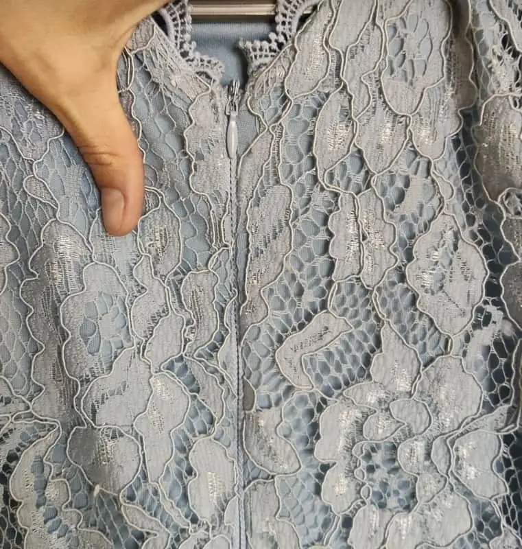 Kelso Petite Size 10 baby blue knee high dress, with baby blue floral lace