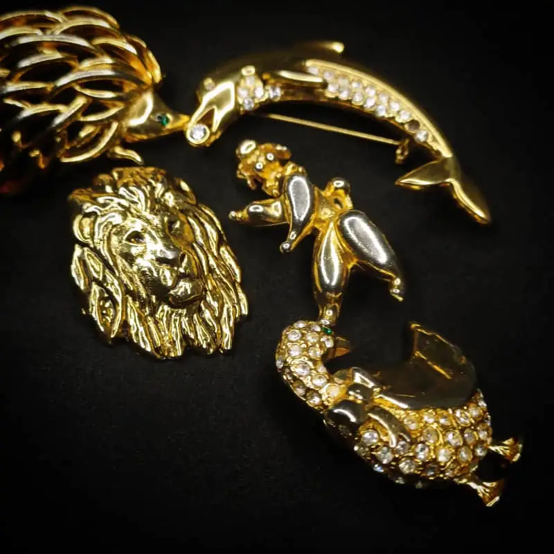 Vintage Gold Tone Brooches