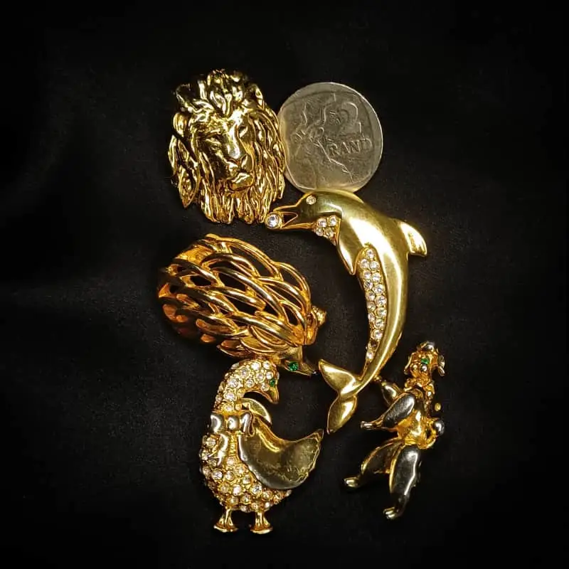Vintage Gold Tone Brooches