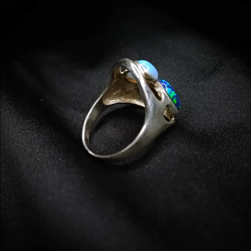 Bespoke  Triple Opal Stone Ring set in Sterling silver
