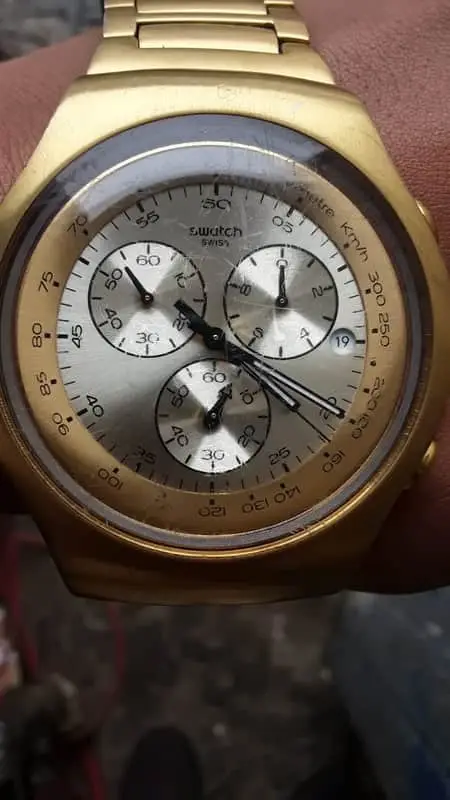 Swatch Irony Chrono "Dreamnight Gold" (Model Variant).