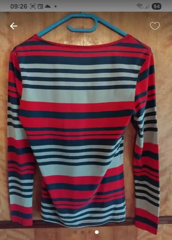 Kelso Kelso ladies long sleeve red,cream and navy striped t shirt