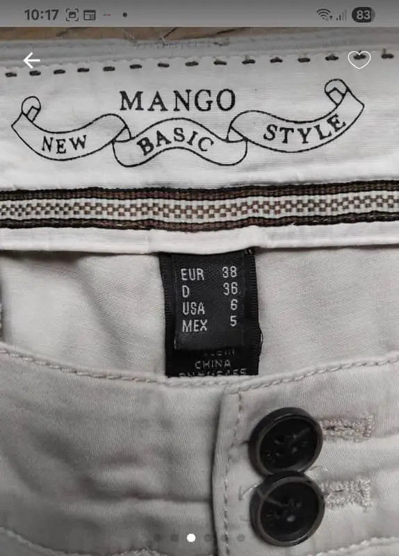 Ladies Mango "New basics style" stone/beige coloured trousers