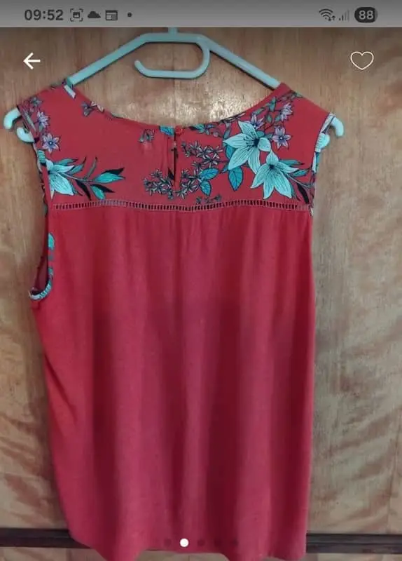 Other Old Khaki ladies poppy red graphic top