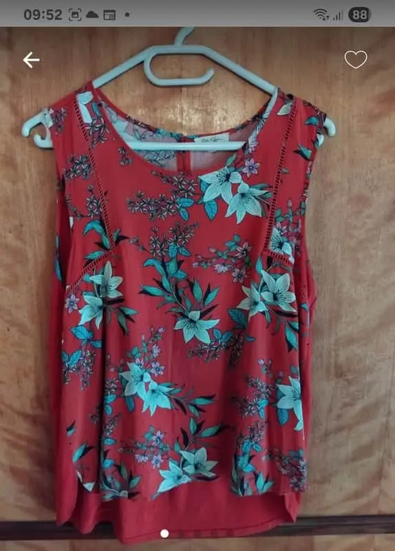 Old Khaki ladies poppy red graphic top