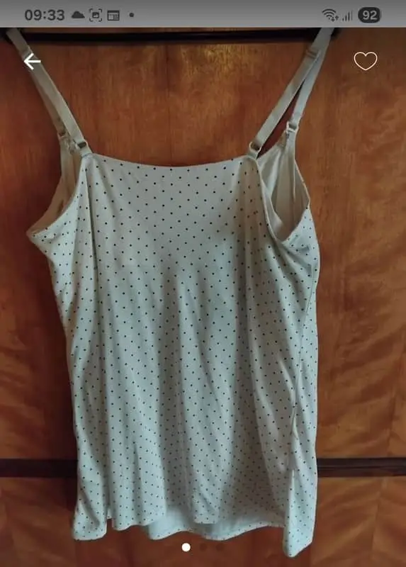 H&M ladies white black polka dot cami top