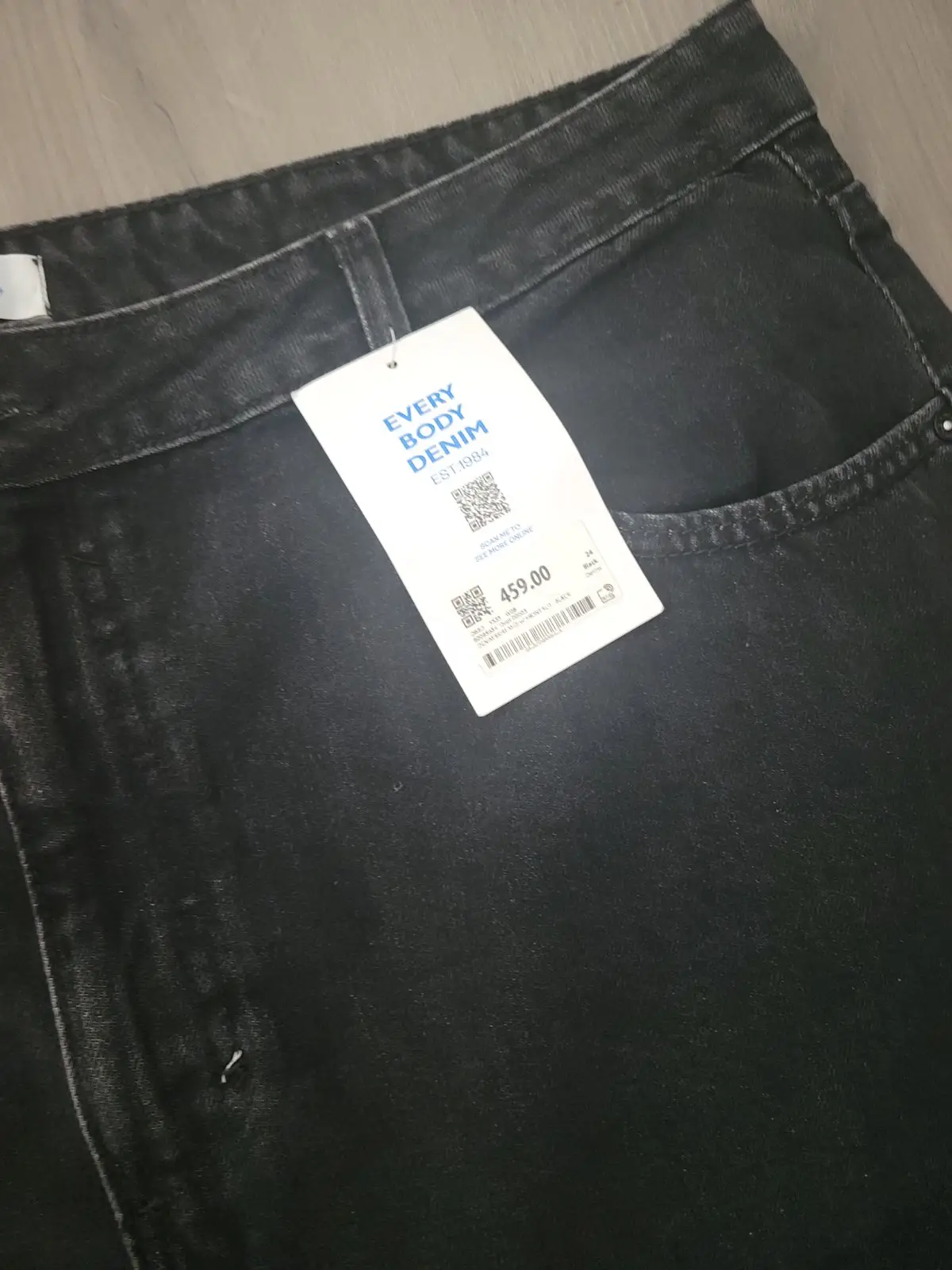 Every Body Denim Black Skirt with Front Slit