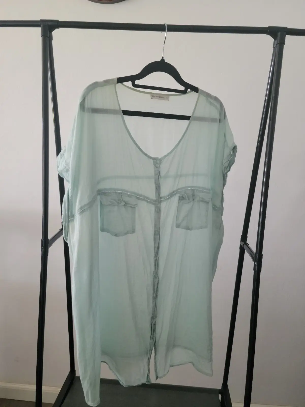Woolworths Woolworths Light Green Button-Up Top