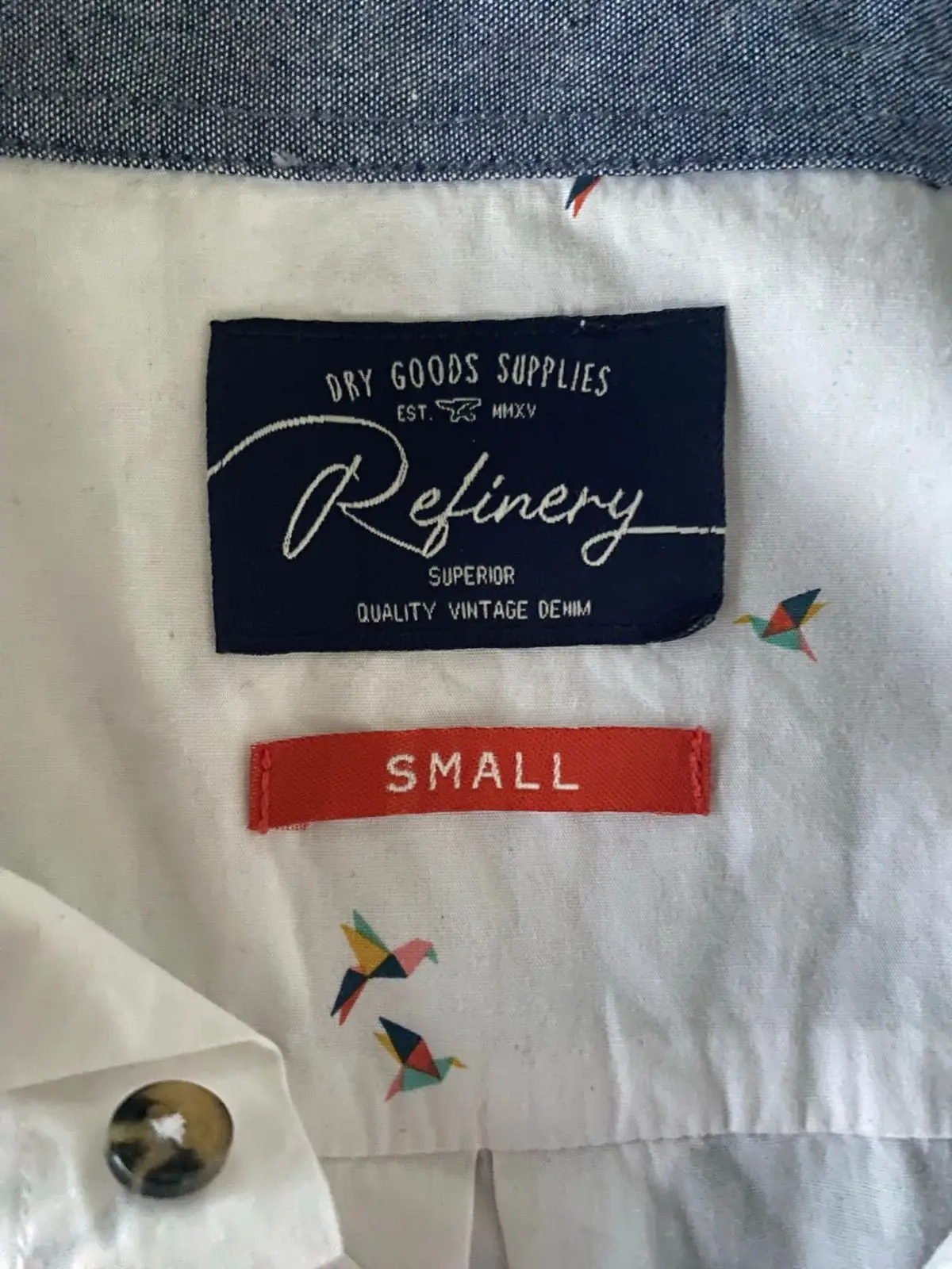 Refinery White Short Sleeve Bird Print Shirt