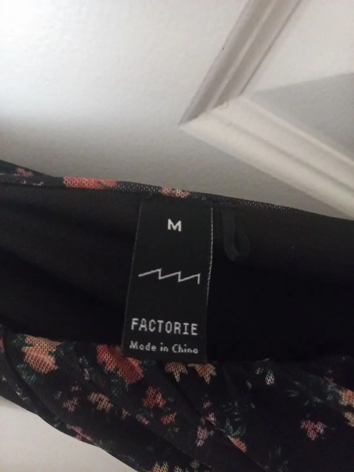 Factorie Black Floral Mesh Mini Dress