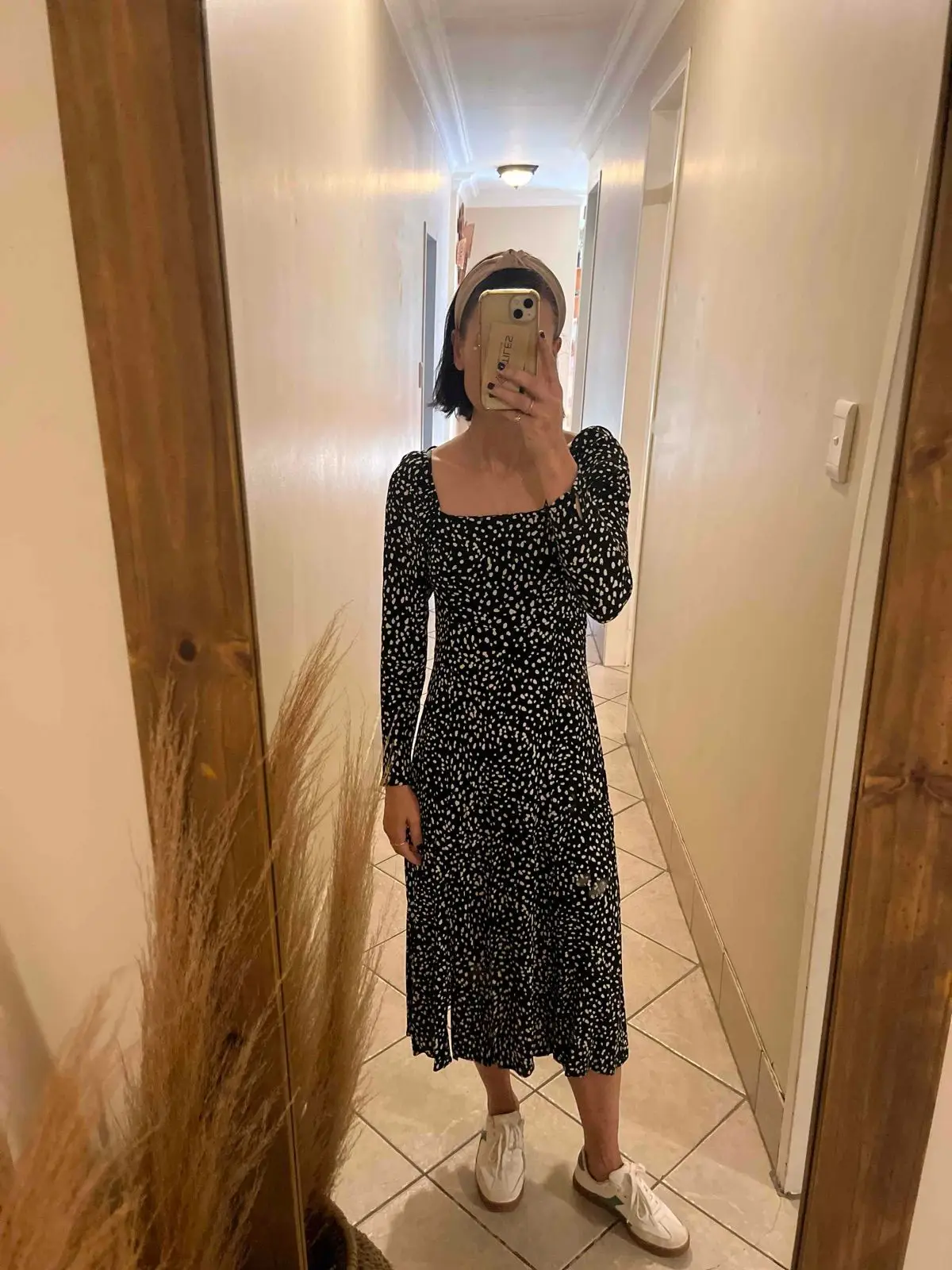 Poetry Poetry Black and White Patterned Midi Dress