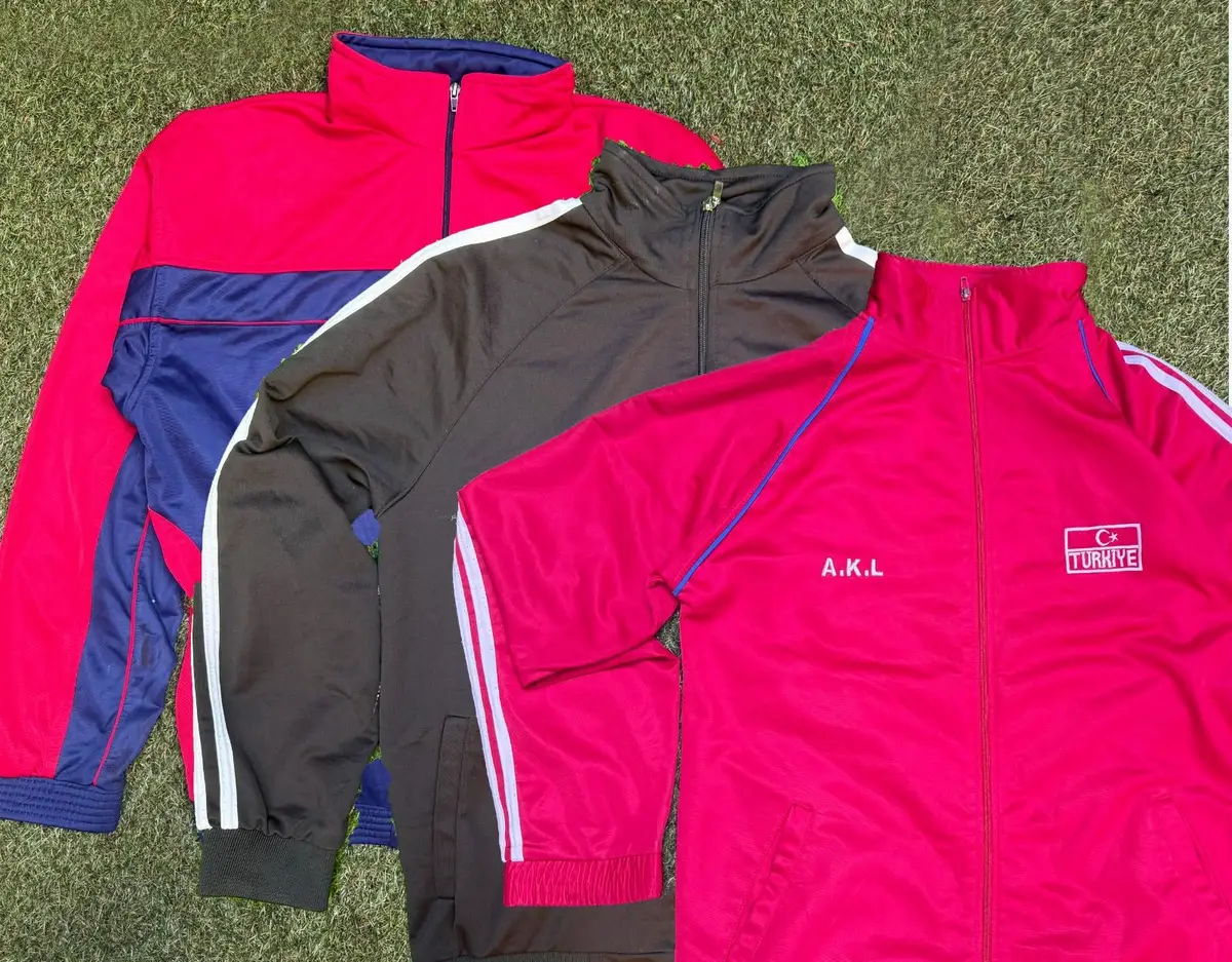 Generic Red and Navy Blue Zip-Up Track Jacket