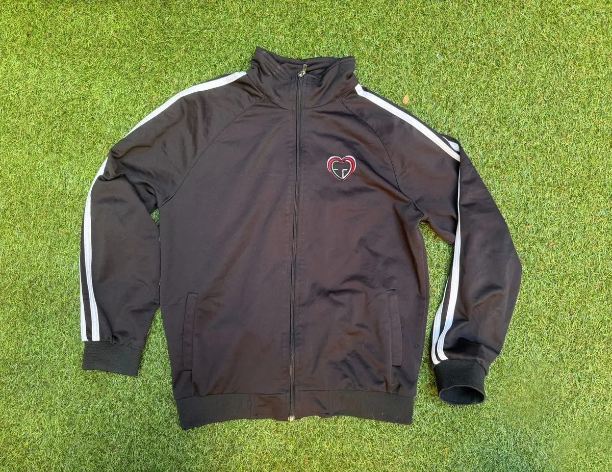 Generic Black Track Jacket with White Sleeve Stripes