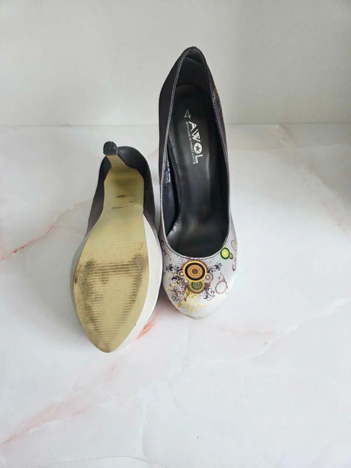 AWOL Patterned Platform Heels