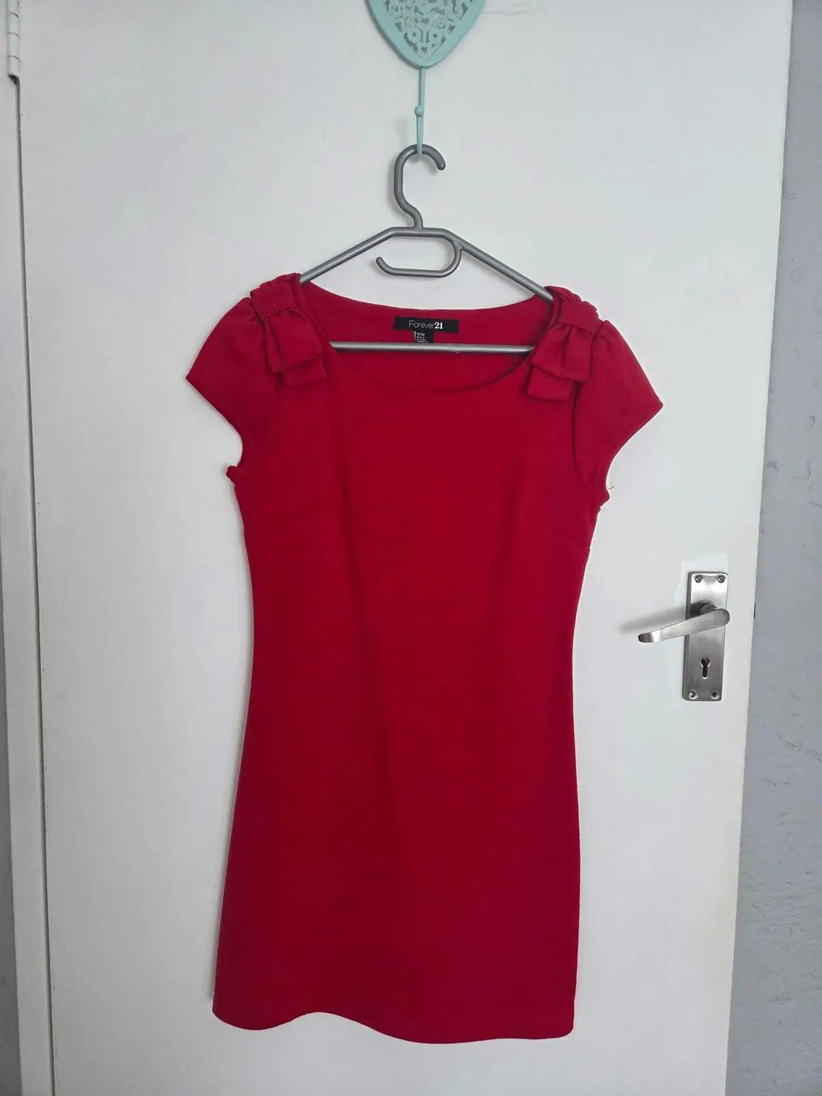 Forever 21 Forever 21 Red Bow Shoulder Mini Dress