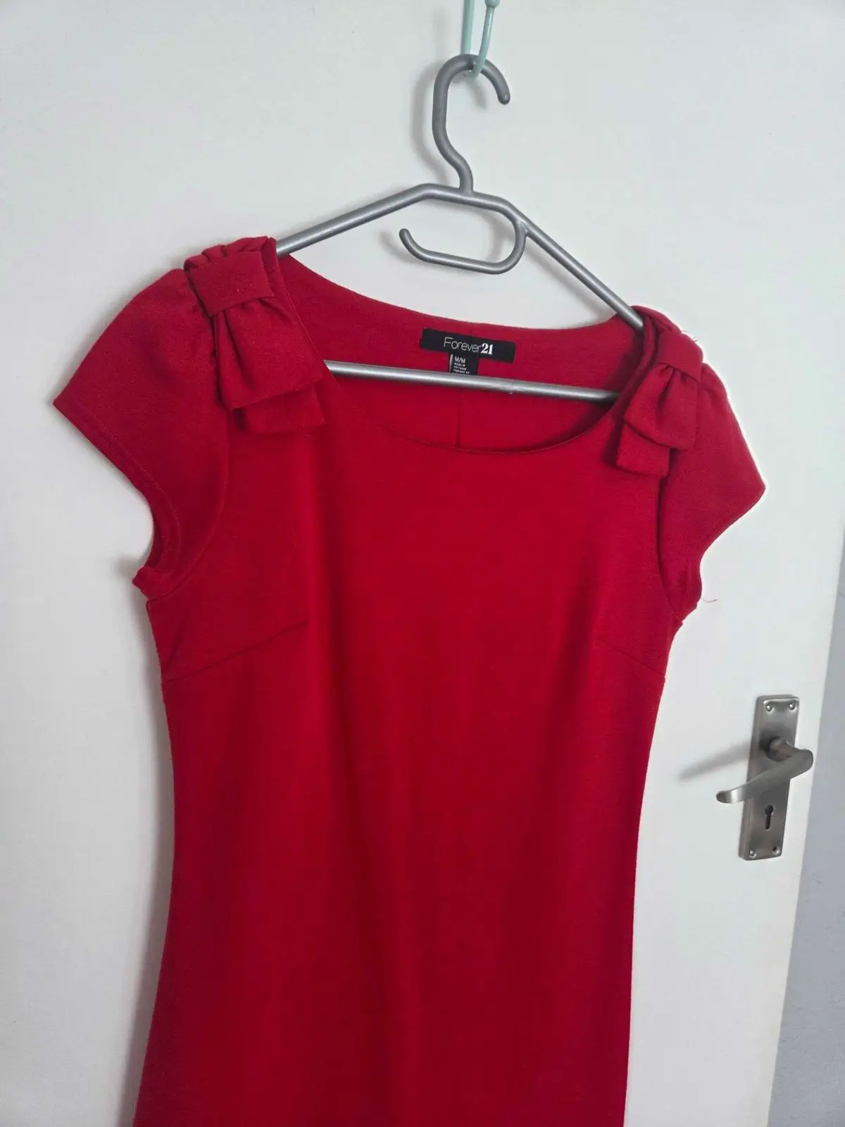 Forever 21 Red Bow Shoulder Mini Dress