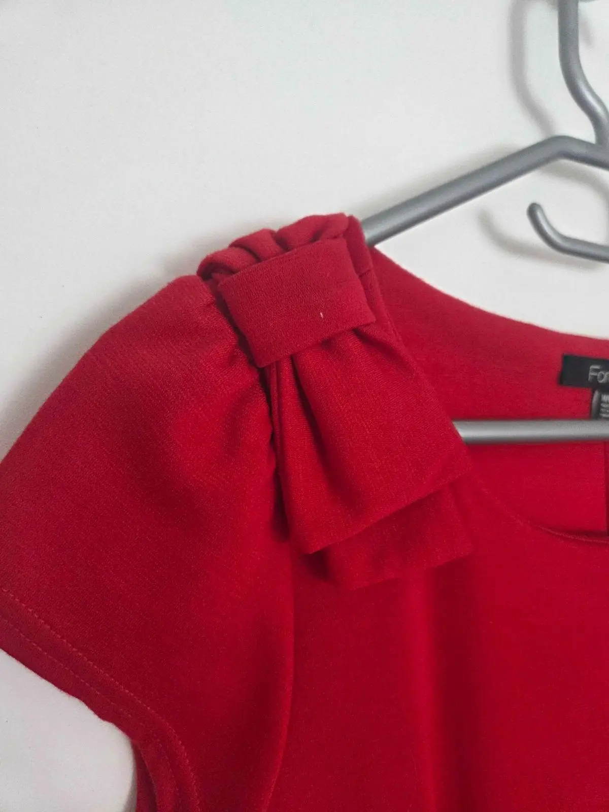 Forever 21 Red Bow Shoulder Mini Dress