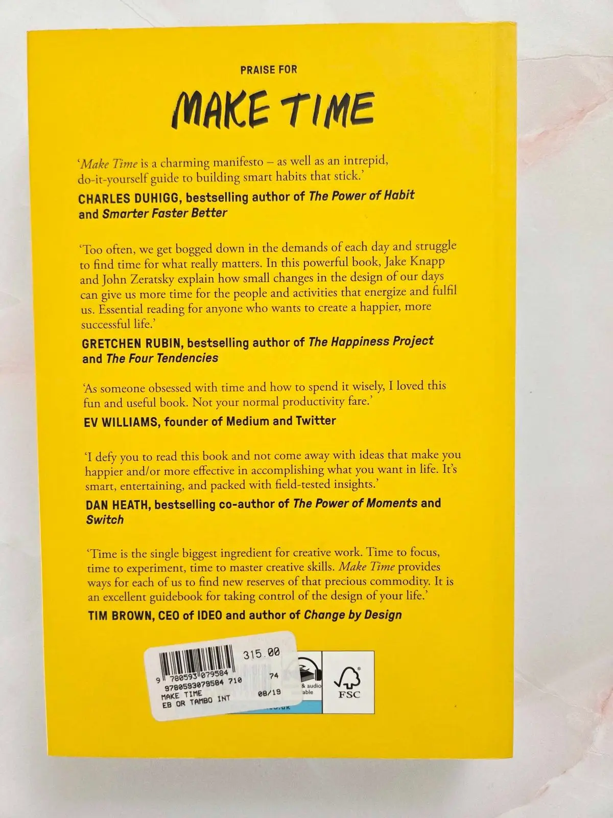 Make Time by Jake Knapp and John Zeratsky Paperback