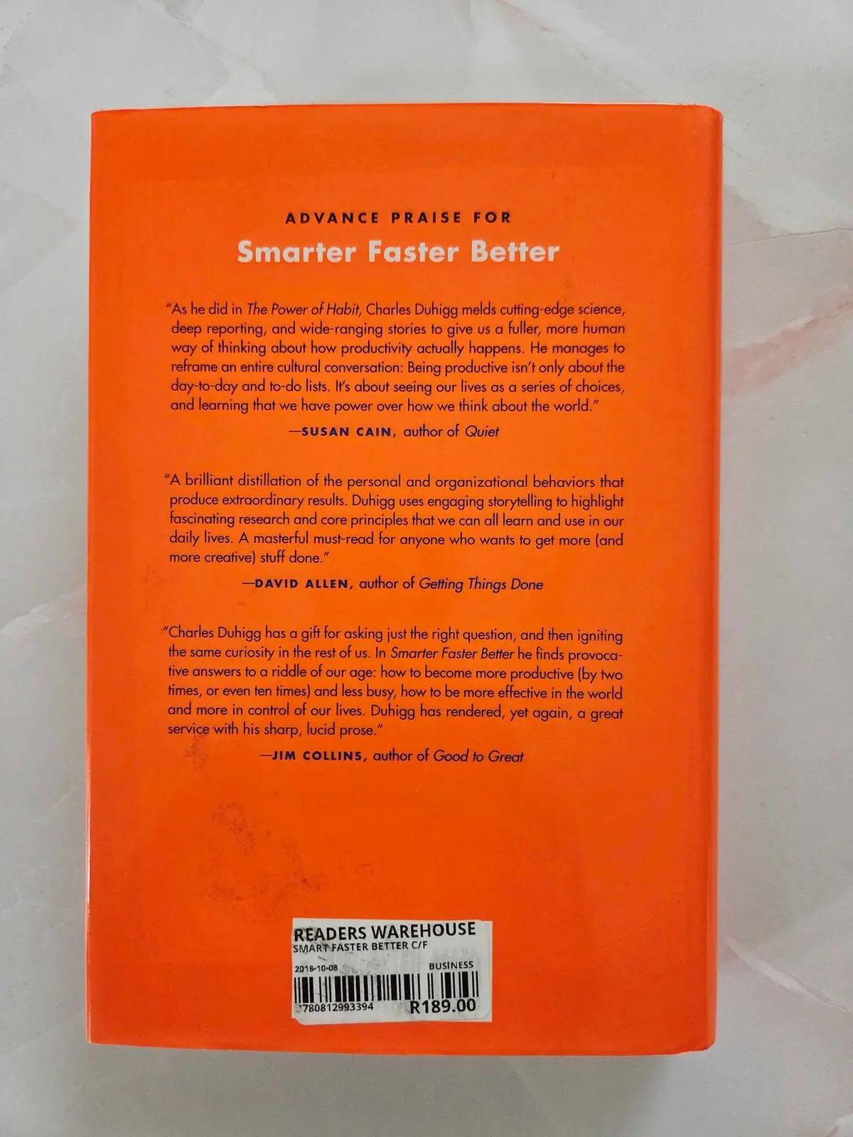 Smarter Faster Better by Charles Duhigg Paperback