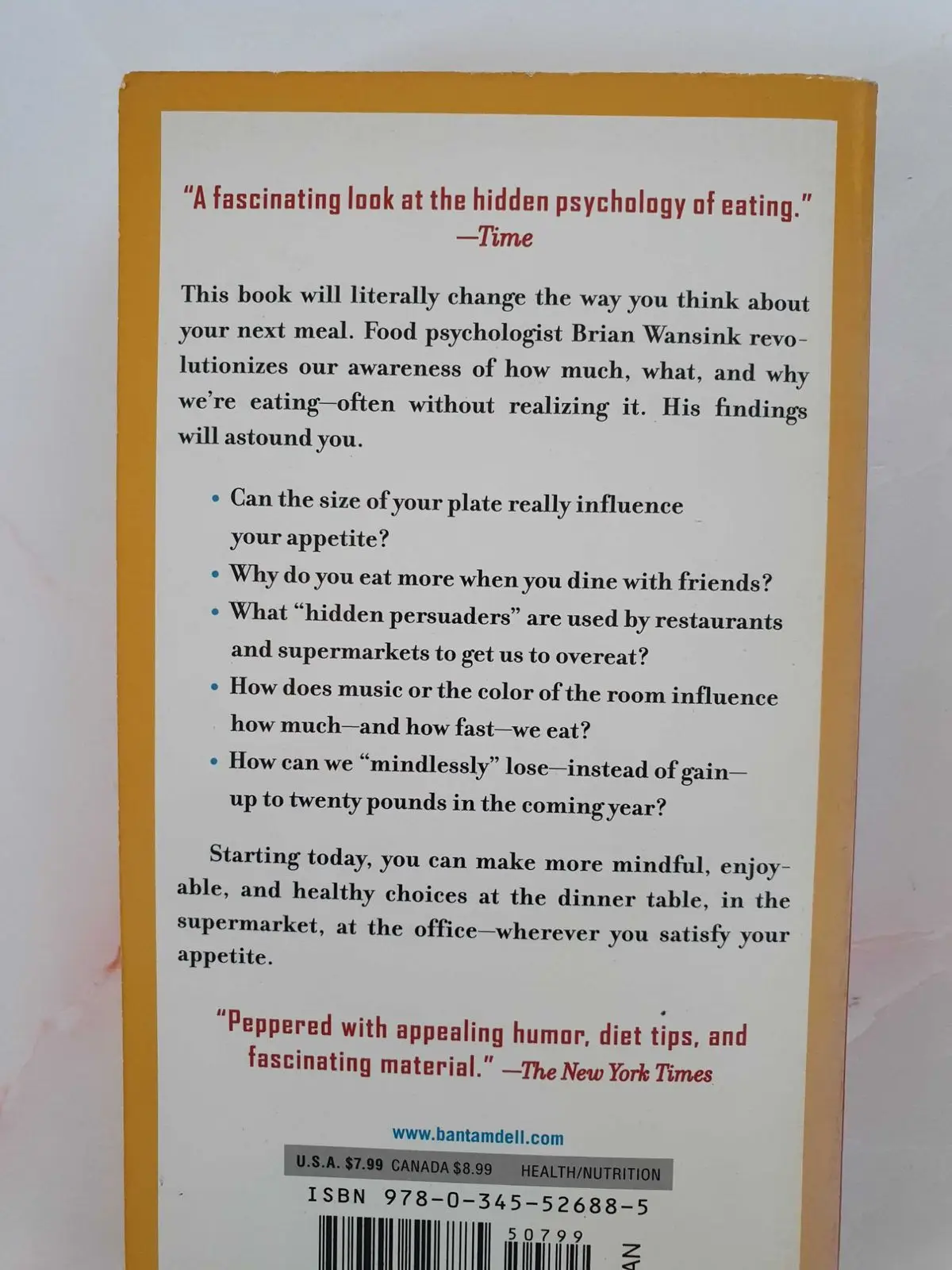 Mindless Eating by Brian Wansink Paperback