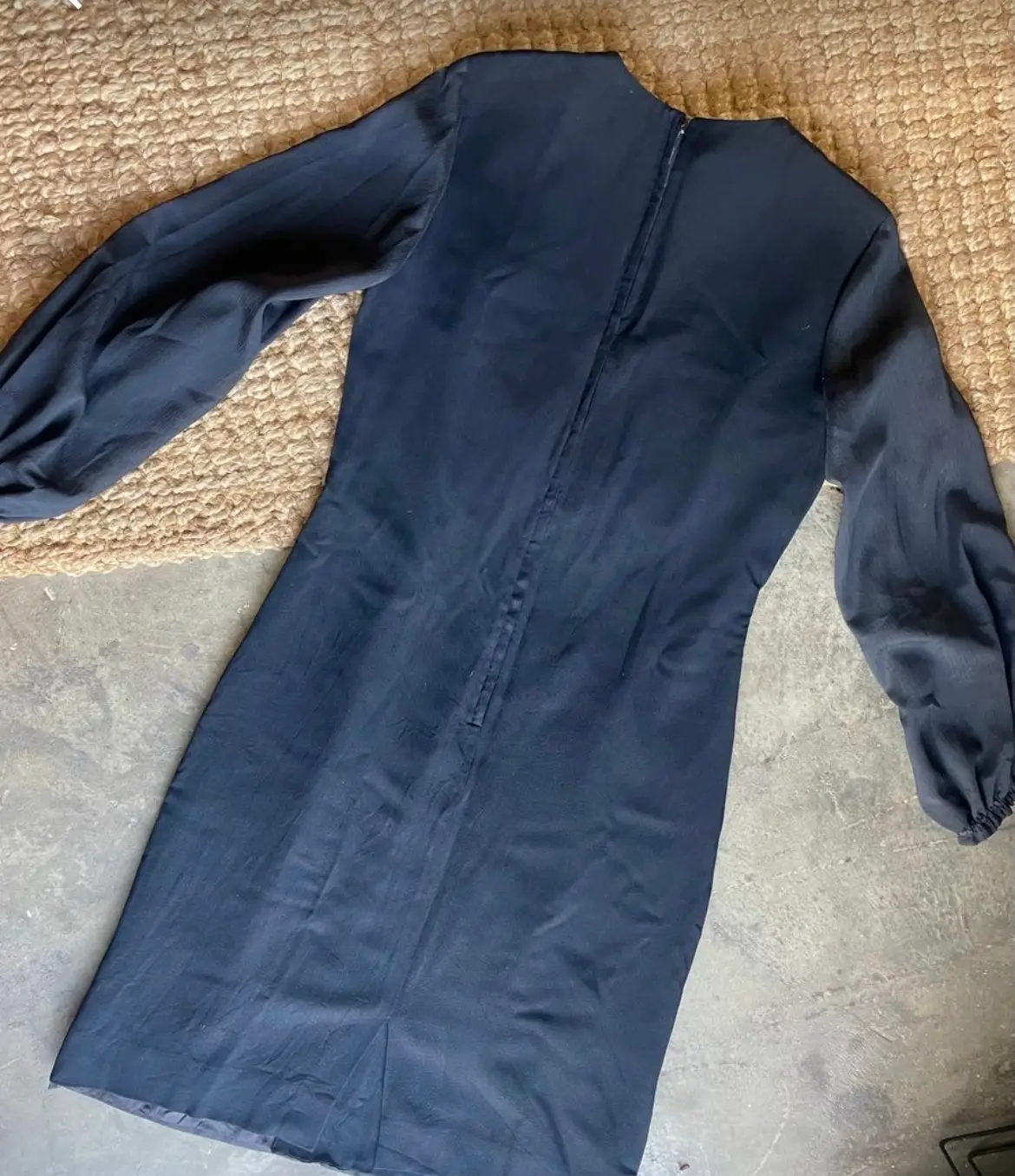 Vintage embelished black shift dress with  long sleeves  circa 70’s
