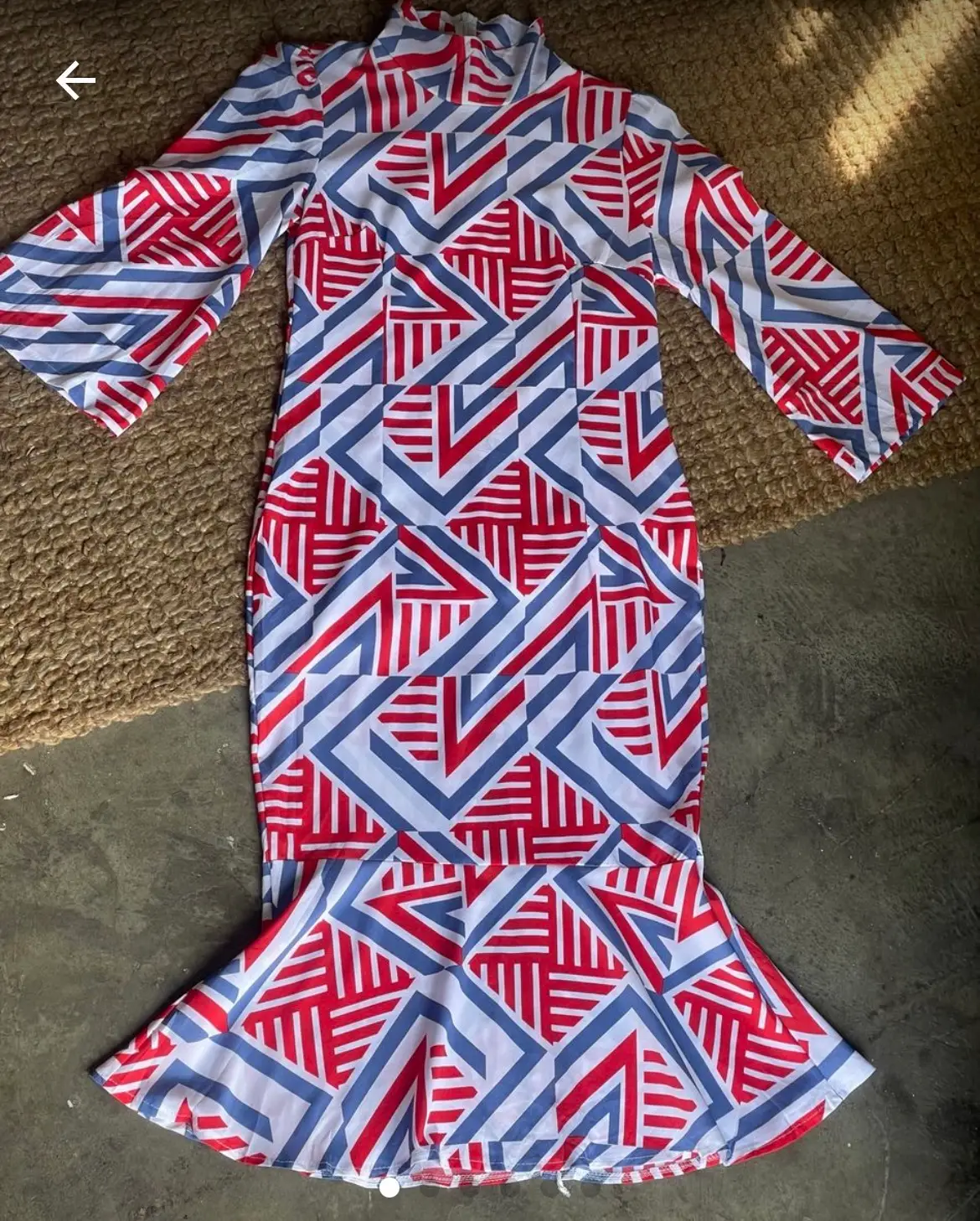 vintage Early 2000’s colour block extended drop waist dress