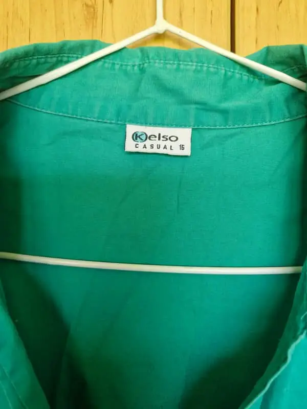 Short sleeve green button shirt