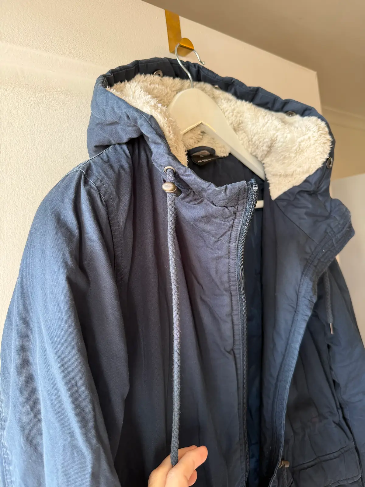 Thick winter jacket - with lined hood.