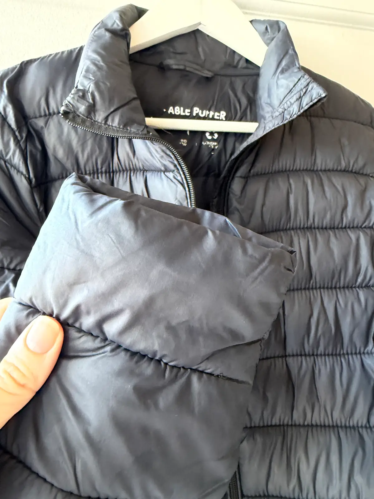 Black winter puffer jacket
