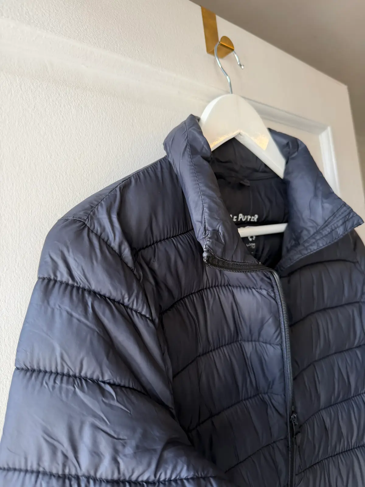 Black winter puffer jacket