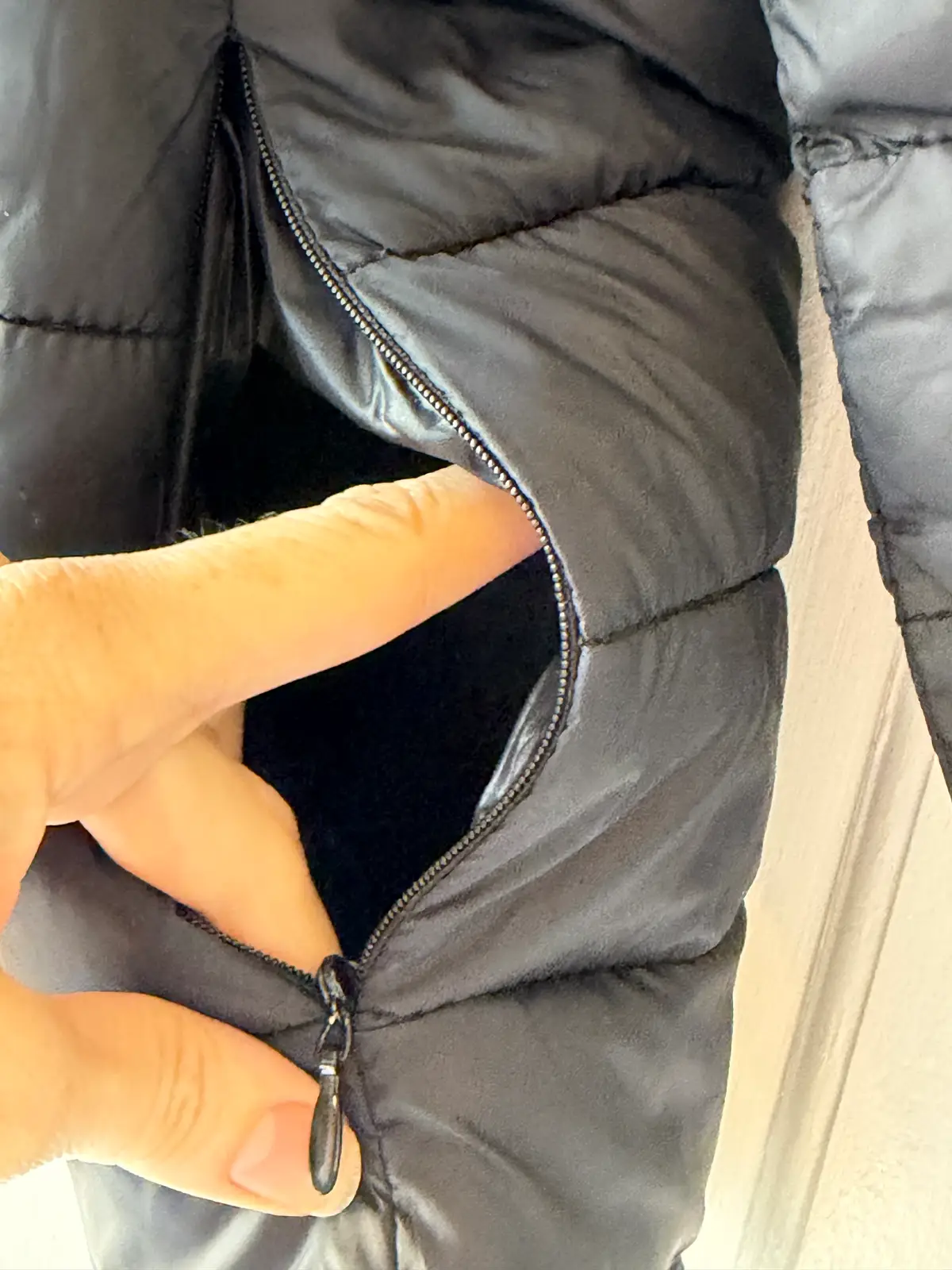 Black winter puffer jacket